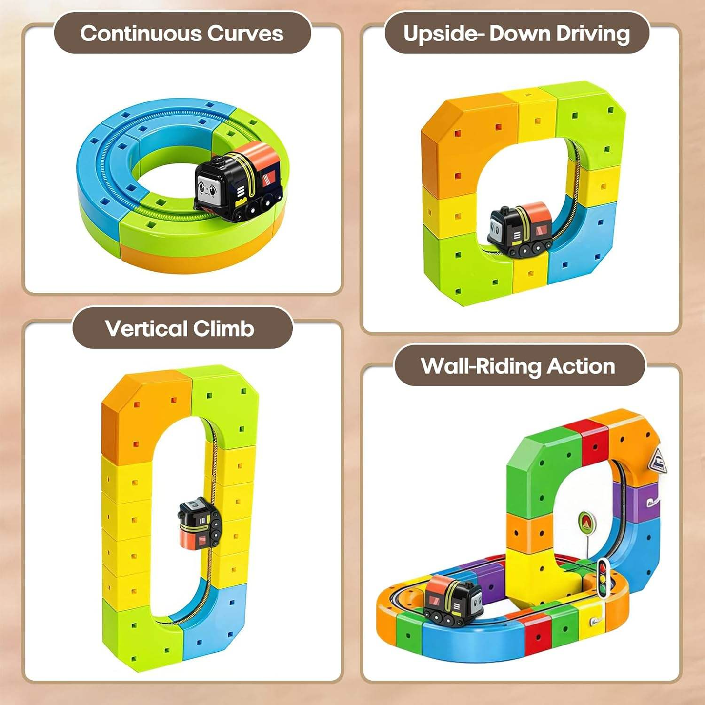 Hot Kids DIY Assembly Magic Track Toy Flexible Electric Train Track Set Educational Building Block Toy for Boys Girls