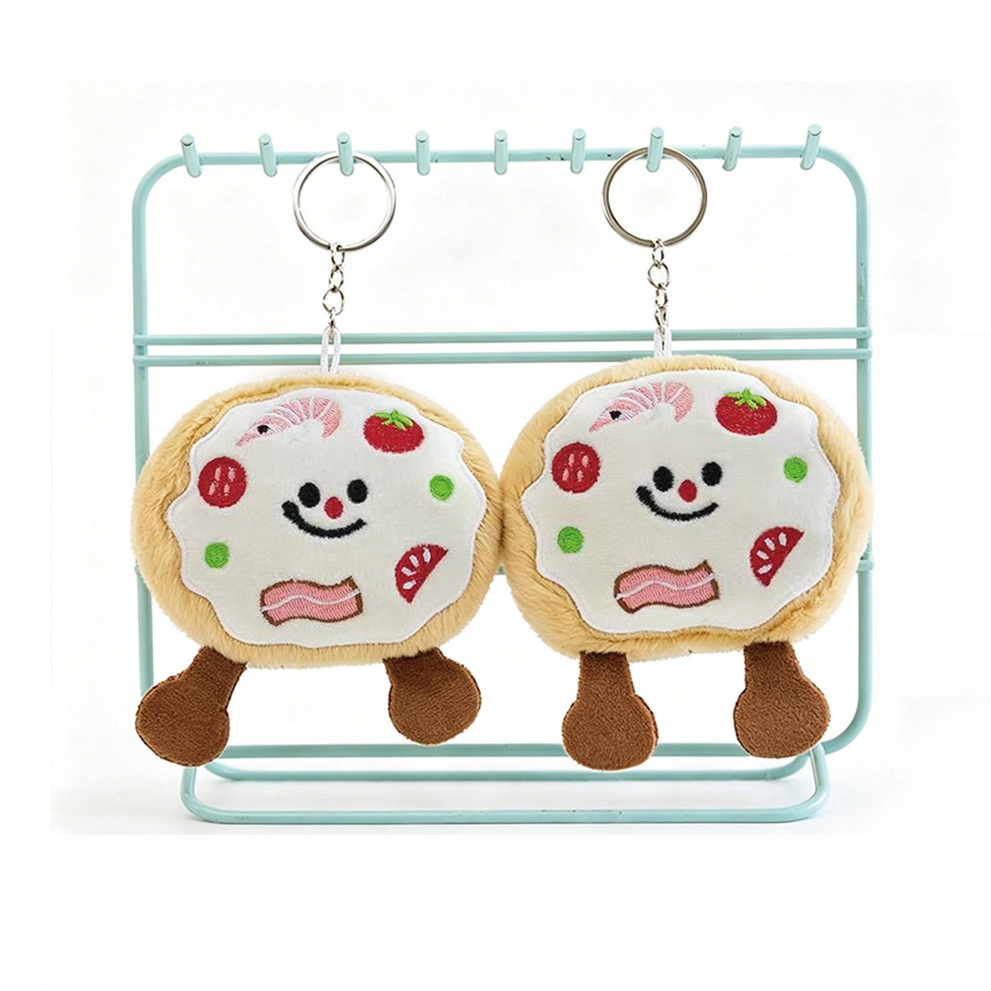 Cute Cartoon Plush Keychain Soft Fruit Food Stuffed Pendant for Backpack Bag Key Decor
