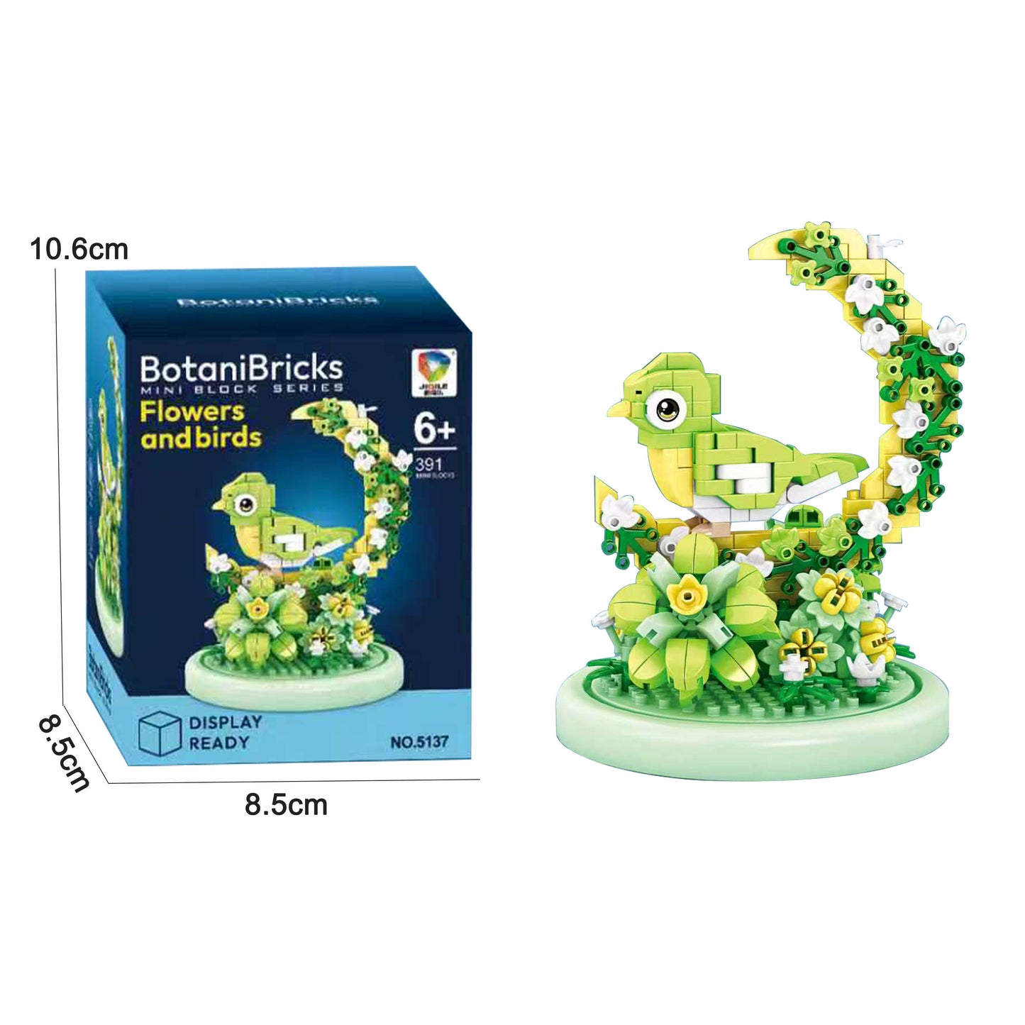 BotaniBricks Mini Building Blocks Flowers & Birds Decorative DIY Bird Flower Brick Ornament