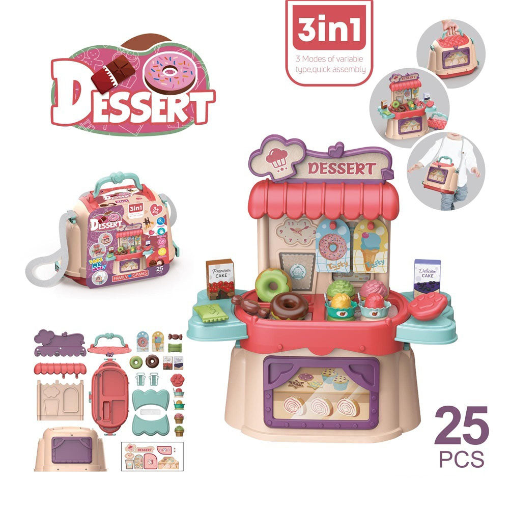 3 in 1 Portable Pretend Play Backpack Playset Kids Role Play Shop Toy 7 Themes Available