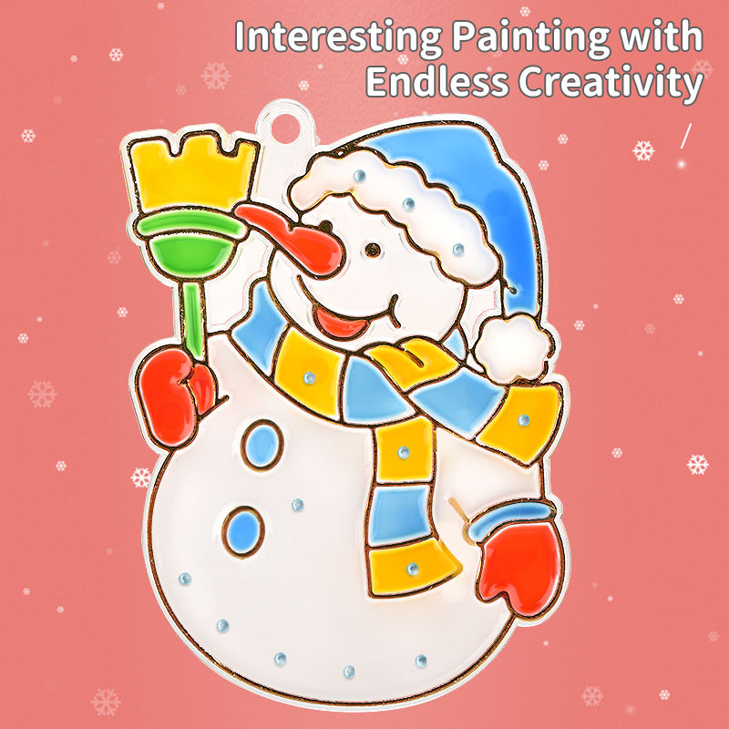 Christmas 3D Glue Art DIY Craft Set Non-toxic Paint Ornament Making Kit Creative Handmade Toy For Girls Christmas Holiday Gift