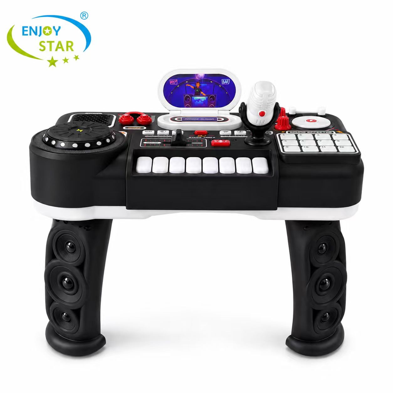 Kids DJ Mixer Toy Table with Microphone Bluetooth Multi‑Sound Effect Pretend Party Musical Play Set for Boys Girls 3+