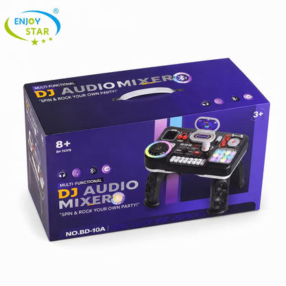 Kids DJ Mixer Toy Table - Bluetooth Music Pretend Play Set packaging or display image from Enjoy Star Toys