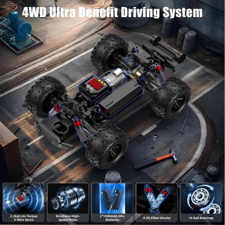 Brushless 4WD High Speed RC Car Off-Road Remote Control Racing Vehicle