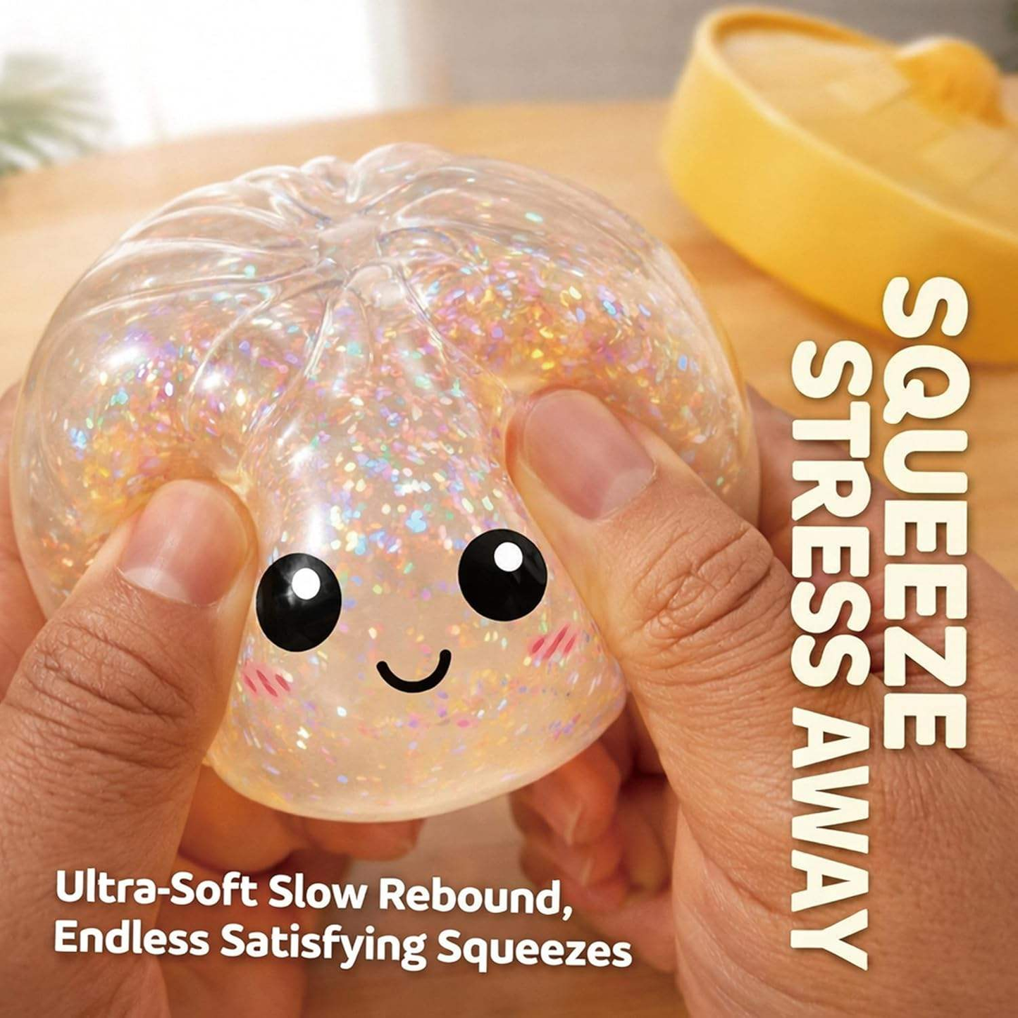 ENJOYSTAR Glitter Dumpling Squishy Slow Rising Squeeze Toy With Mini Steamer Box Cute Food Shape Fidget Stress Relief Toy Kids Birthday Gift Blind Box Sensory Squeeze Toy