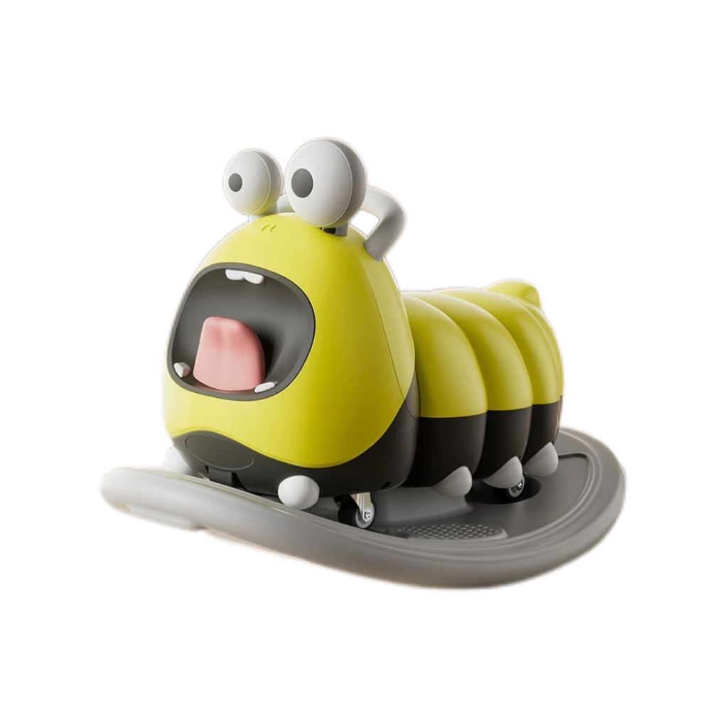 Multifunctional Caterpillar Ride-On Rocking Horse 2 in 1 Kids Rocker & Sliding Car Indoor Outdoor Toddler Ride Toy