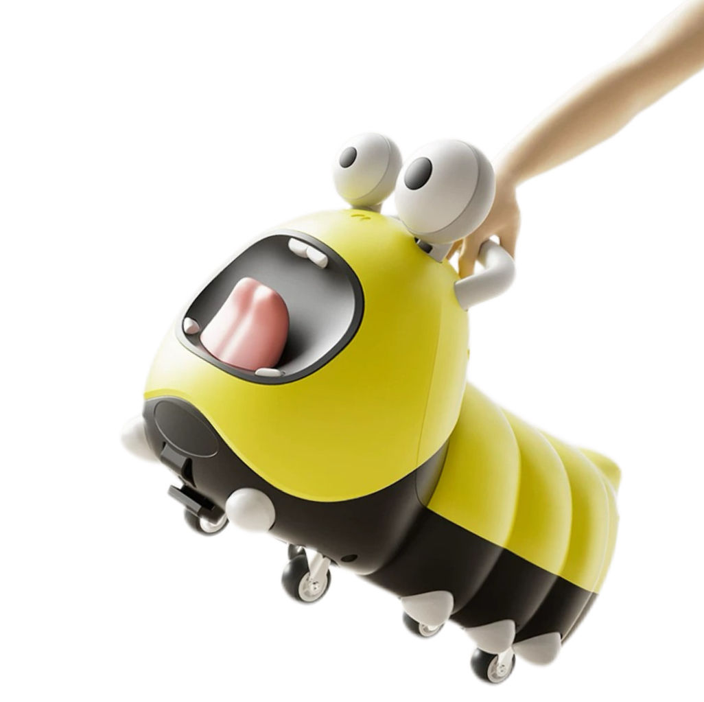 Multifunctional Caterpillar Ride-On Rocking Horse 2 in 1 Kids Rocker & Sliding Car Indoor Outdoor Toddler Ride Toy