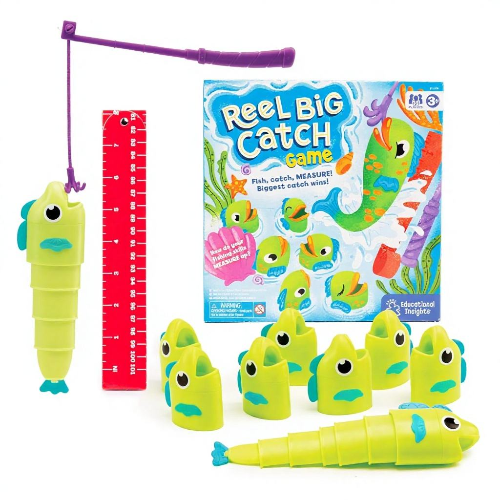 ENJOYSTAR Reel Big Catch Fishing Game To, Retractable Fish Compare Length Game Educational Interactive Board Game for Preschool Kids Wholesale