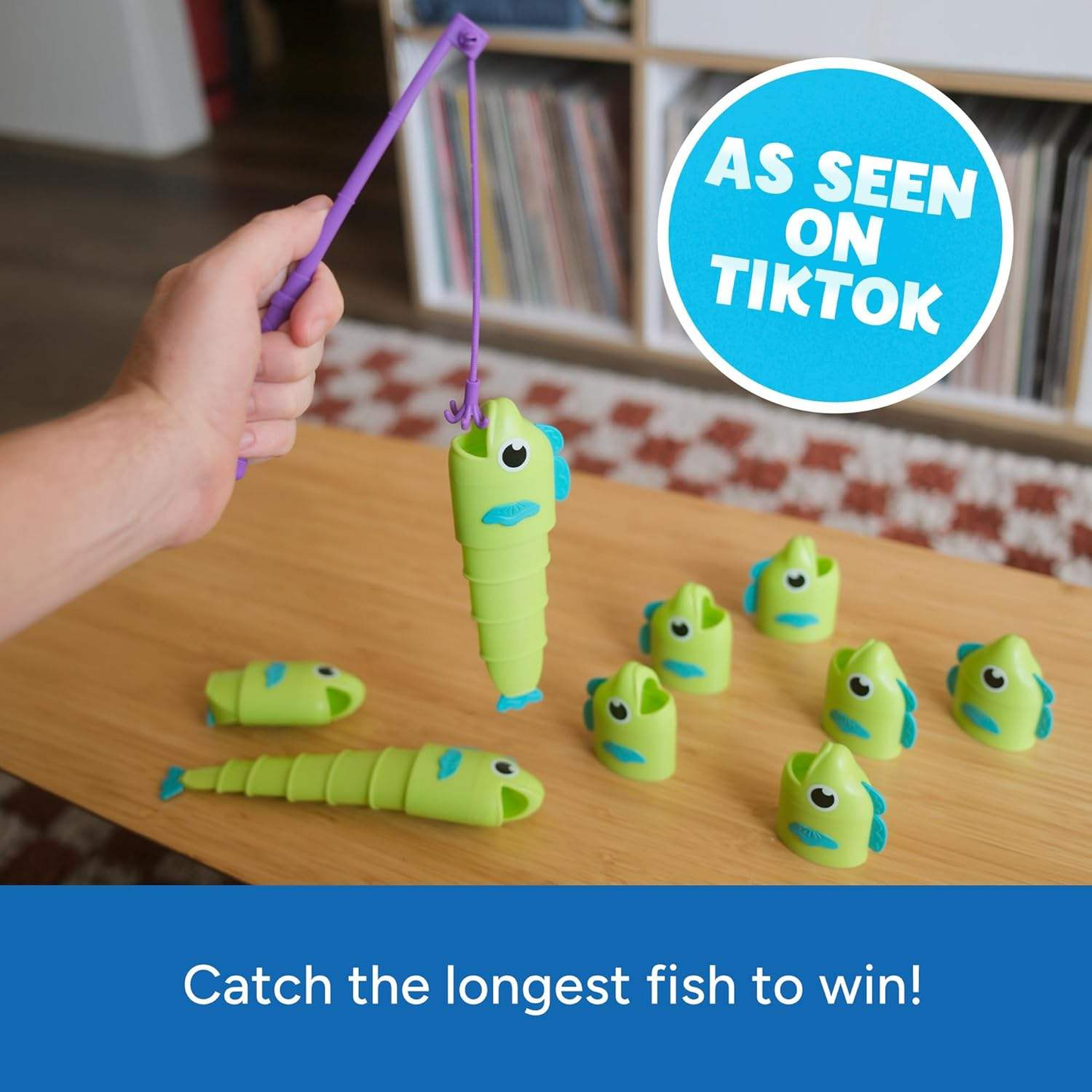 ENJOYSTAR Reel Big Catch Fishing Game To, Retractable Fish Compare Length Game Educational Interactive Board Game for Preschool Kids Wholesale