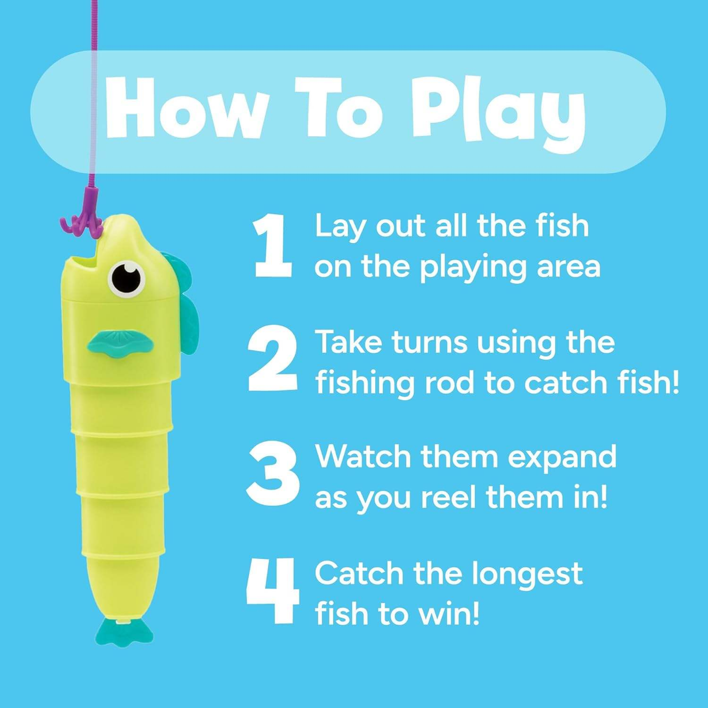 ENJOYSTAR Reel Big Catch Fishing Game To, Retractable Fish Compare Length Game Educational Interactive Board Game for Preschool Kids Wholesale