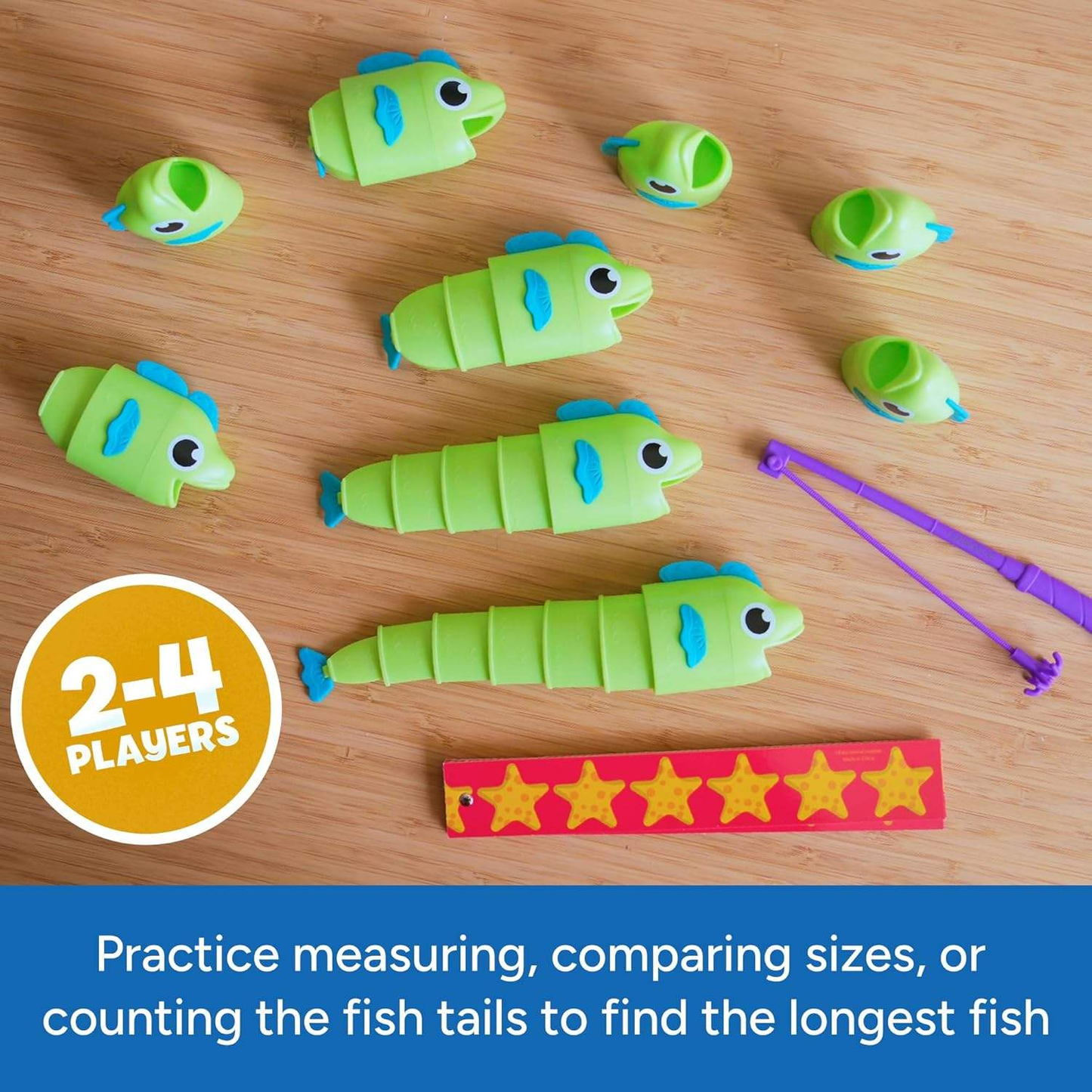 ENJOYSTAR Reel Big Catch Fishing Game To, Retractable Fish Compare Length Game Educational Interactive Board Game for Preschool Kids Wholesale