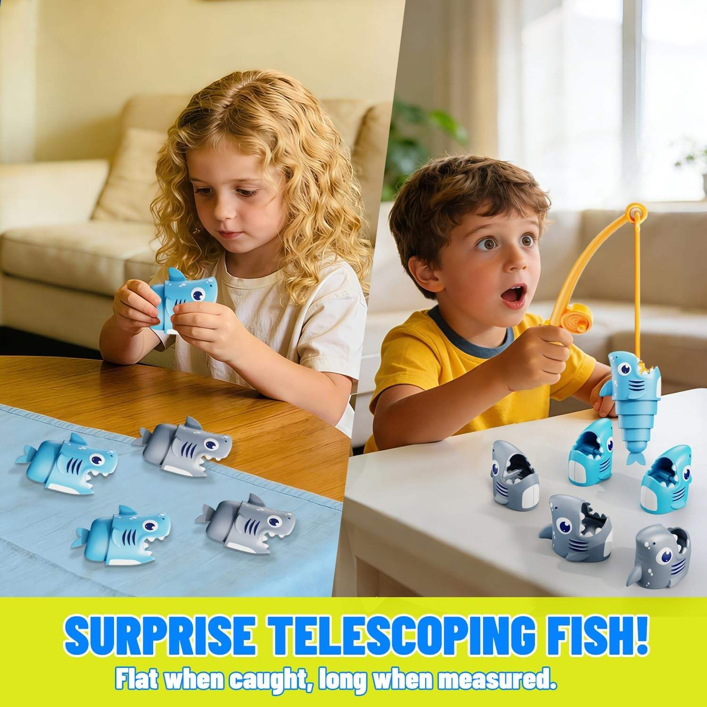 ENJOYSTAR Shark Themed Magnetic Fishing Toy Preschool Math Learning Game Multi-player Interactive Educational Toy for Wholesale & Gifts