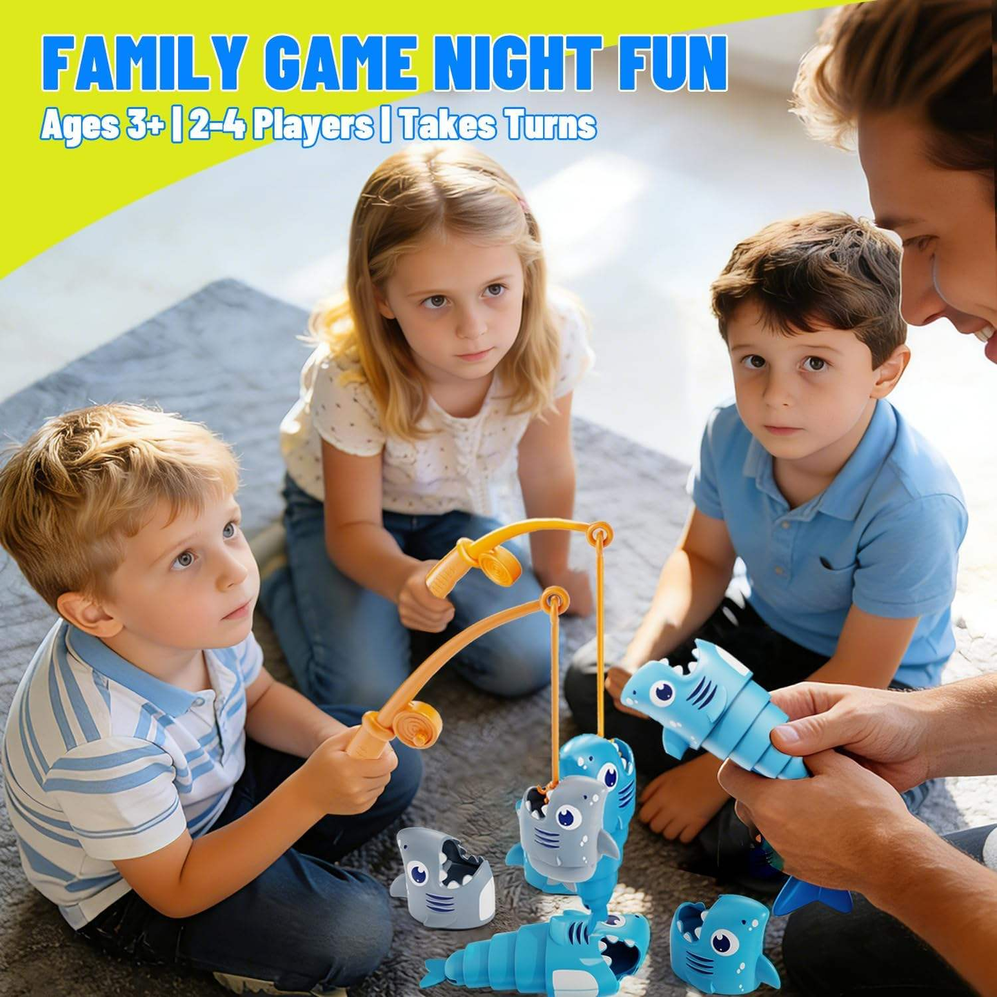 ENJOYSTAR Shark Themed Magnetic Fishing Toy Preschool Math Learning Game Multi-player Interactive Educational Toy for Wholesale & Gifts