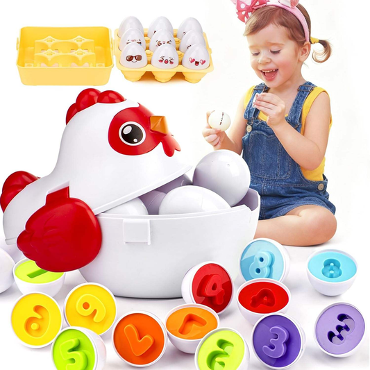 Easter Egg Matching Puzzle Toy Color & Shape Sorting Educational Game Interactive Sensory Learning Toy for Toddlers & Easter Gifts Wholesale