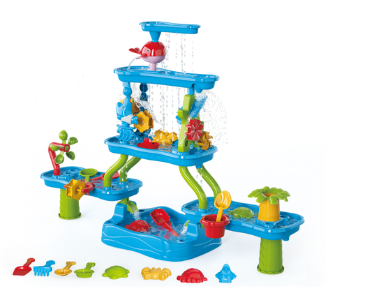 115cm Extra Large Plastic Sand Water Play Table, Children Activity Game Table for Backyard, Garden, Kindergarten