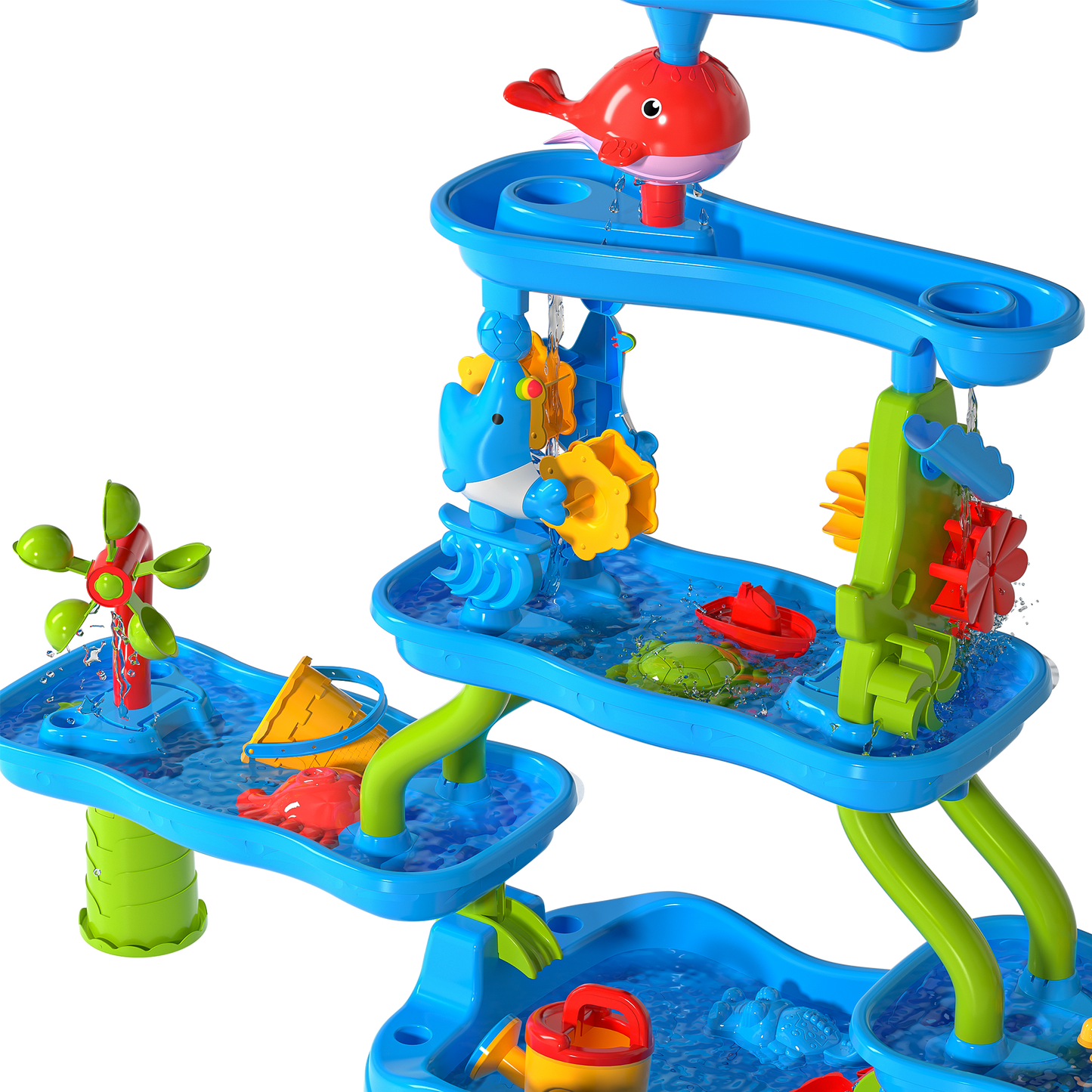 115cm Extra Large Plastic Sand Water Play Table, Children Activity Game Table for Backyard, Garden, Kindergarten