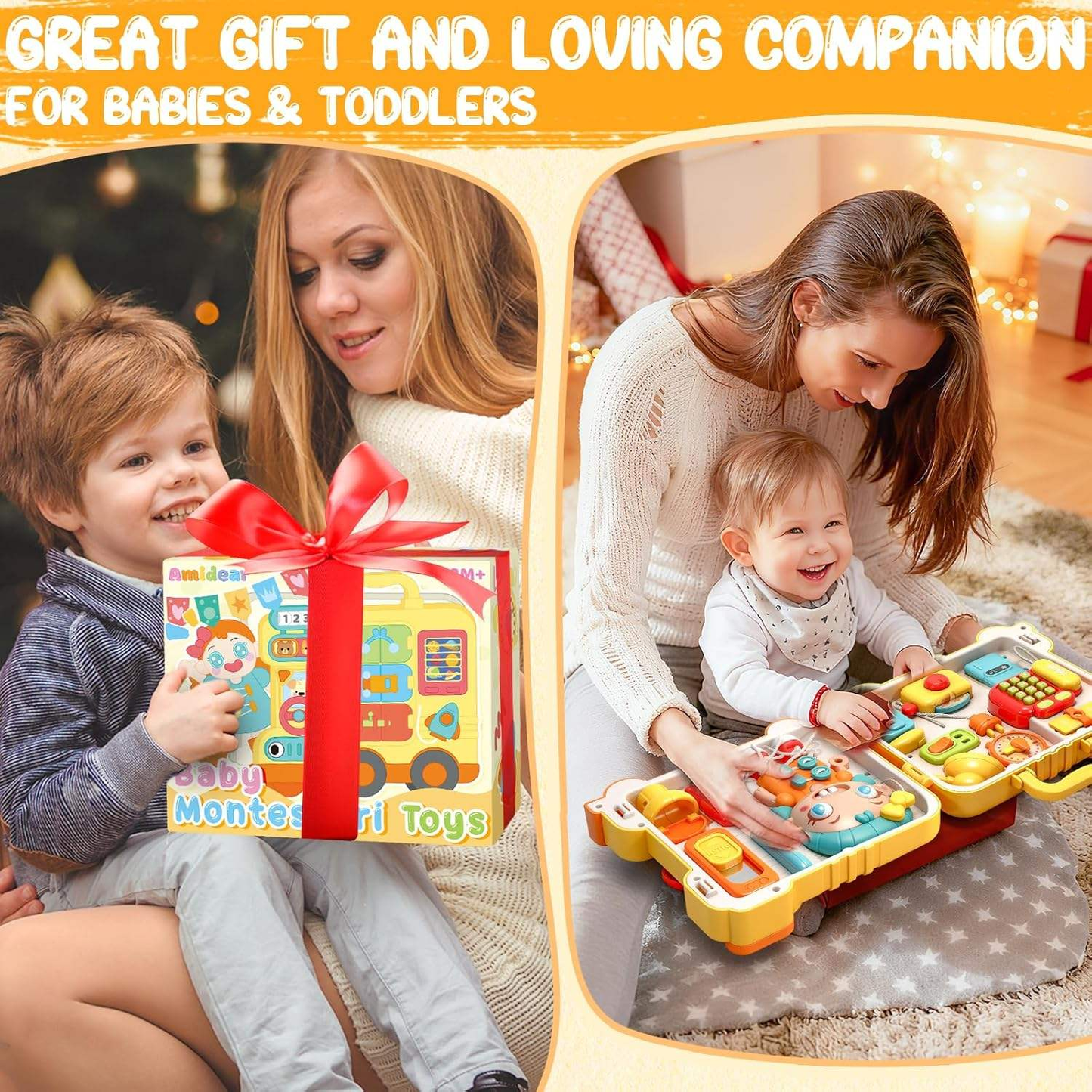 Portable Plastic Montessori Busy Board Kids Life Skill Early Learning Activity Board