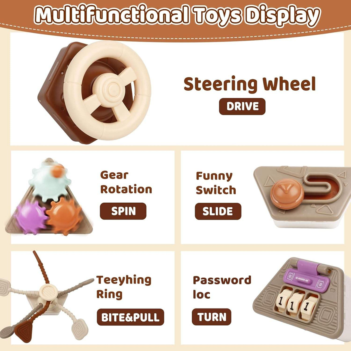 22-in-1 Plastic Montessori Busy Ball Toddler Sensory Activity Cube Toy
