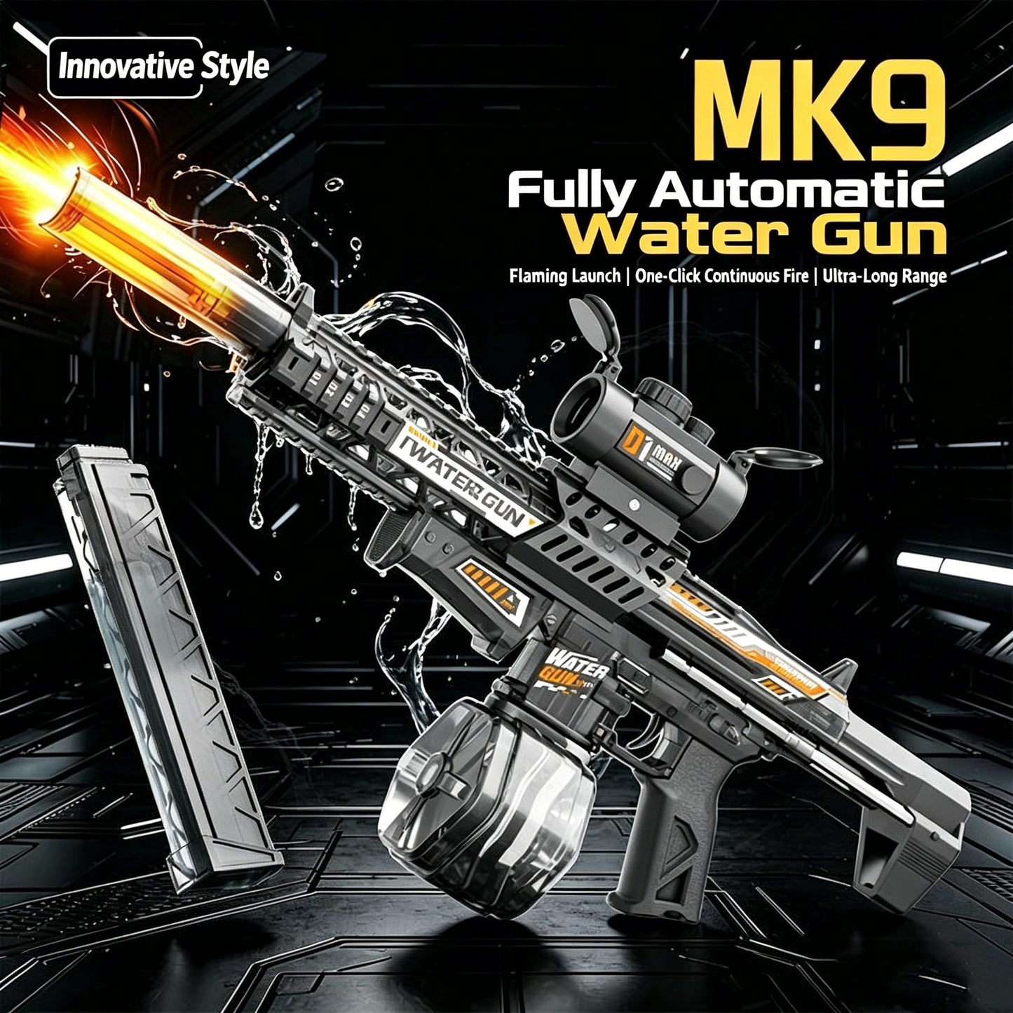 EnjoyStar Popular MK9 Large Electric Water Gun Flashing Light Fully Automatic Continuous Fire Outdoor Water Play Model