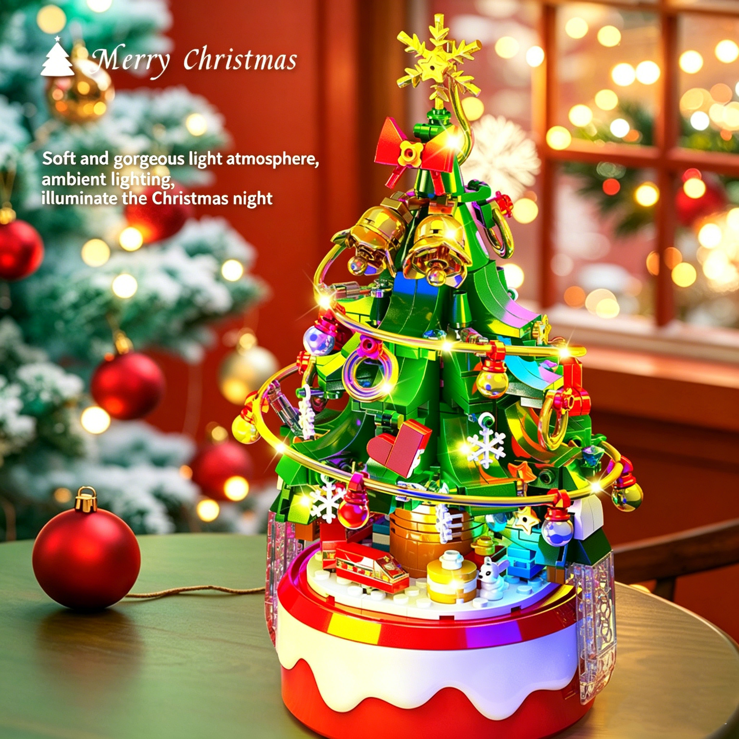 ENJOYSTAR DIY Assemble Building Block Christmas Tree, Hot Selling Christmas Season Gift & Home Decor Building Toy