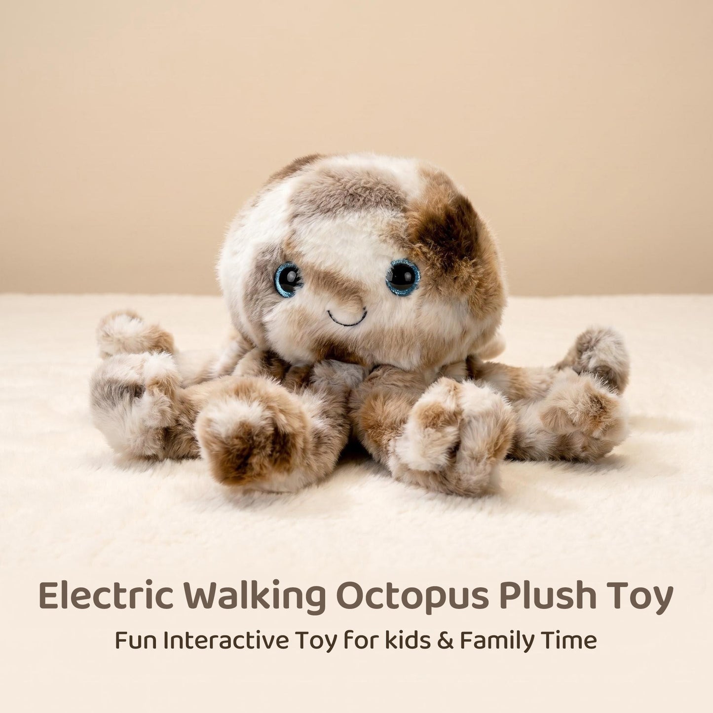 Electric Rotatable Plush Octopus Toy Voice Recording & Singing Stuffed Doll for Kids