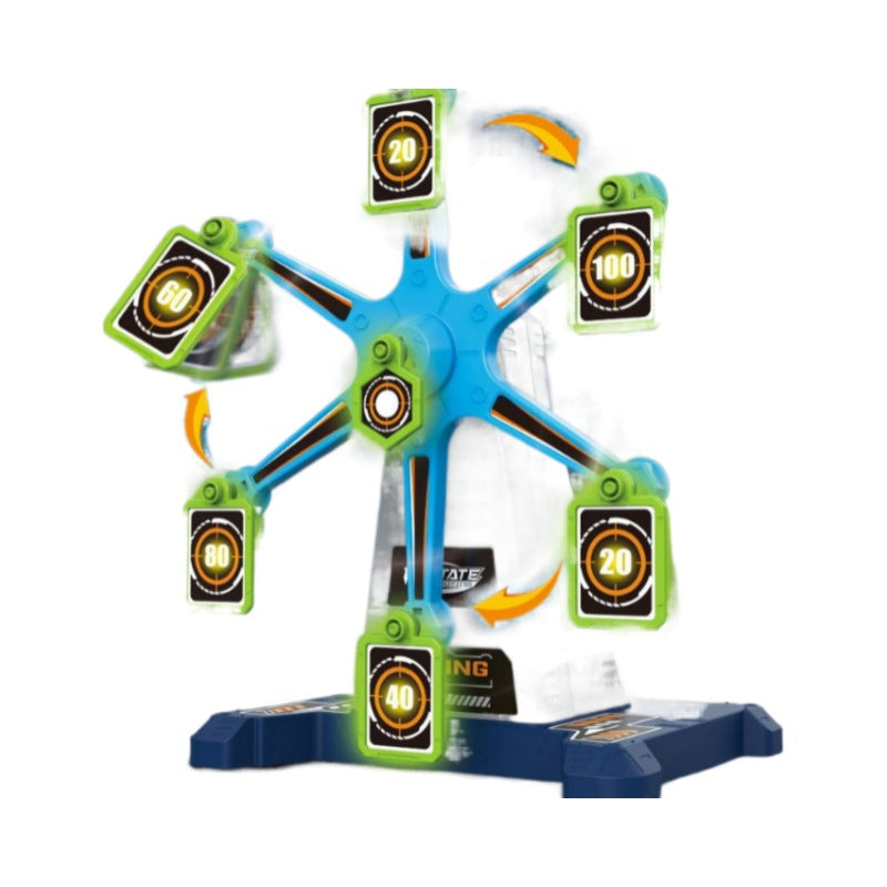 Electric Rotating Ferris Wheel Shooting Target Toy Kit With Soft Bullet Toy Gun Scoring Number Target Indoor Outdoor Competitive Shooting Game Gift For Boys Children