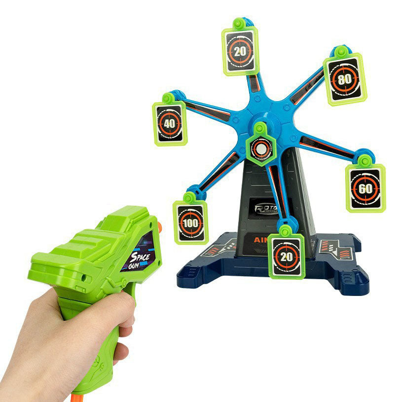 Electric Rotating Ferris Wheel Shooting Target Toy Kit With Soft Bullet Toy Gun Scoring Number Target Indoor Outdoor Competitive Shooting Game Gift For Boys Children