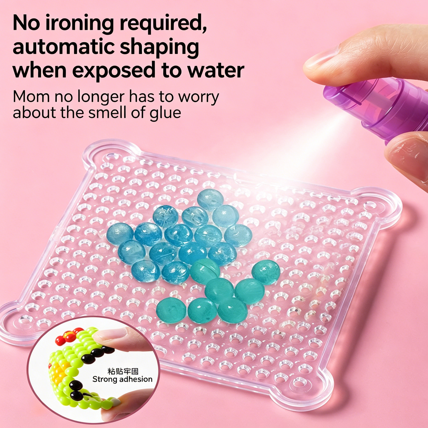 EnjoyStar Children's DIY Toy Water Mist Magic Bead Set Plastic Water-soluble Beads Percussion 3D Puzzle Keychain Pendant Ring