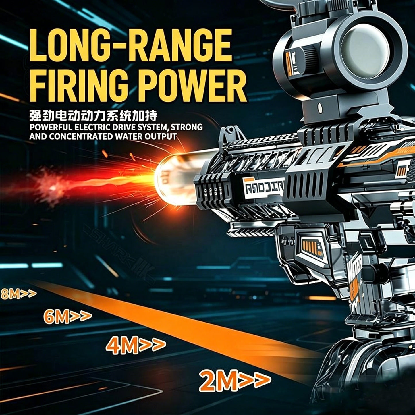 EnjoyStar Popular MK9 Large Electric Water Gun Flashing Light Fully Automatic Continuous Fire Outdoor Water Play Model