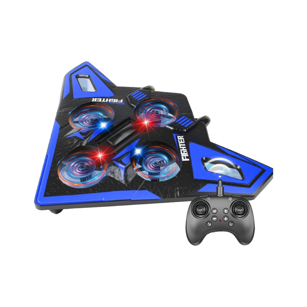 6th Gen RC Foam Fighter Jet Drone One Key Hover LED Light Remote Control Plane