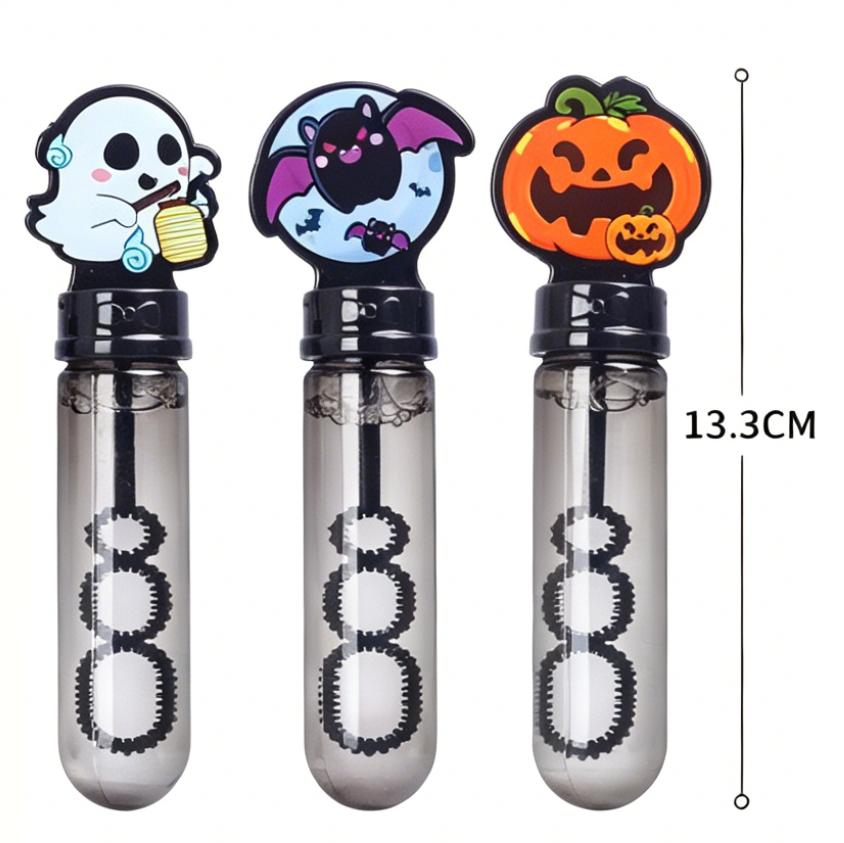 Halloween Pumpkin Bubble Wands Set Leak-proof Portable Bubble Toys Perfect Halloween Party Favors Decor & Kids Outdoor Game