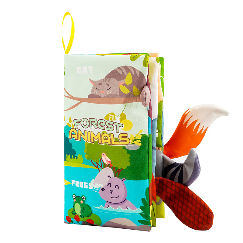 Baby Tail Cloth Book Set 10 Pcs Montessori Sensory Soft Fabric Tails Crinkle Book