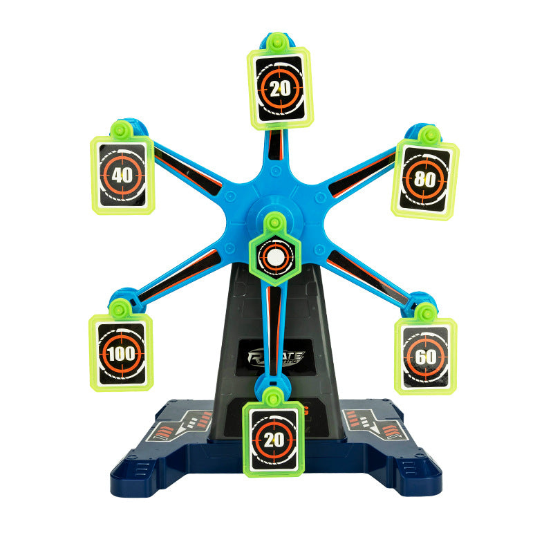 Electric Rotating Ferris Wheel Shooting Target Toy Kit With Soft Bullet Toy Gun Scoring Number Target Indoor Outdoor Competitive Shooting Game Gift For Boys Children