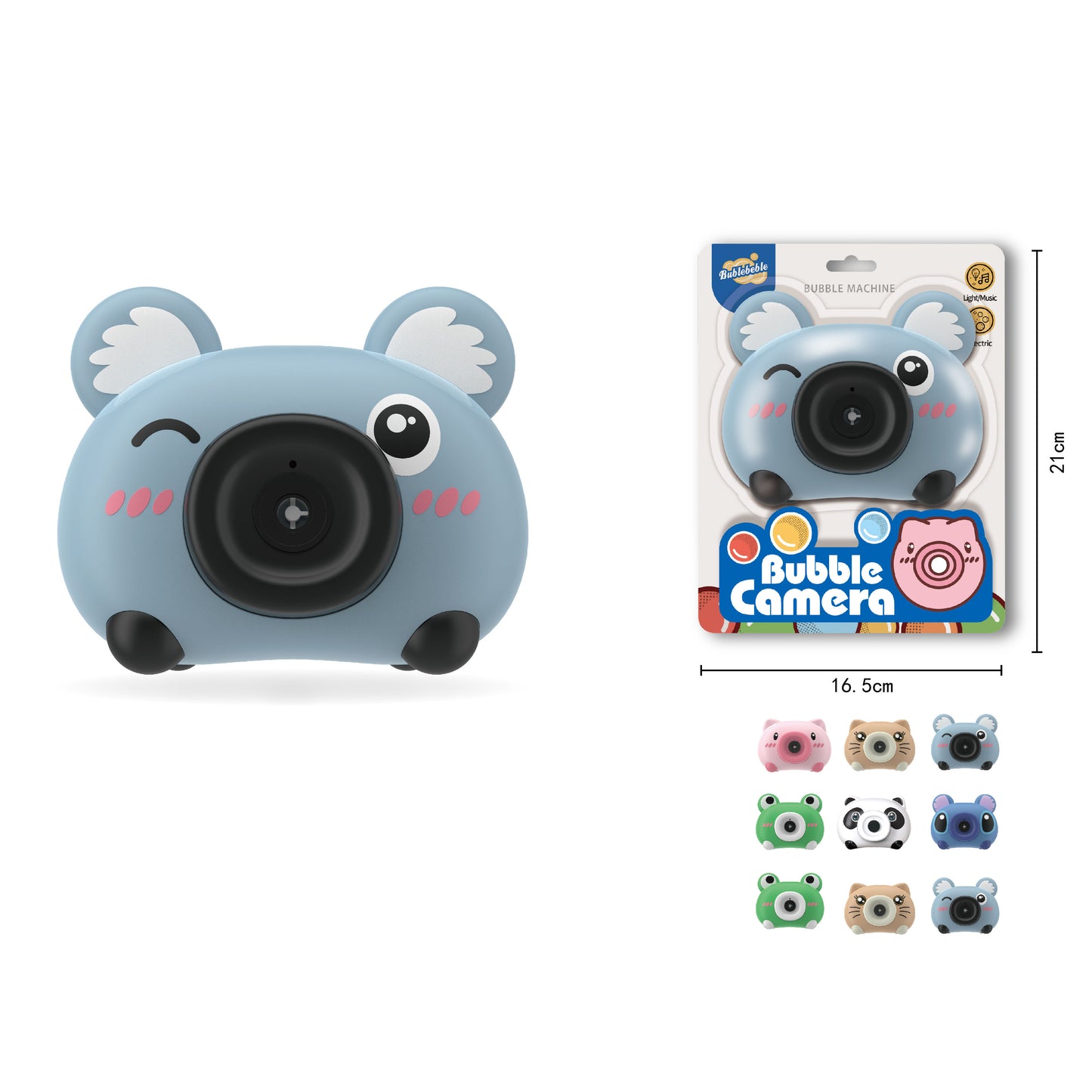 Portable Camera Bubble Gun Auto Bubble Machine with Camera Strap & Anti-leak Design for Birthday Party & Holiday Fun