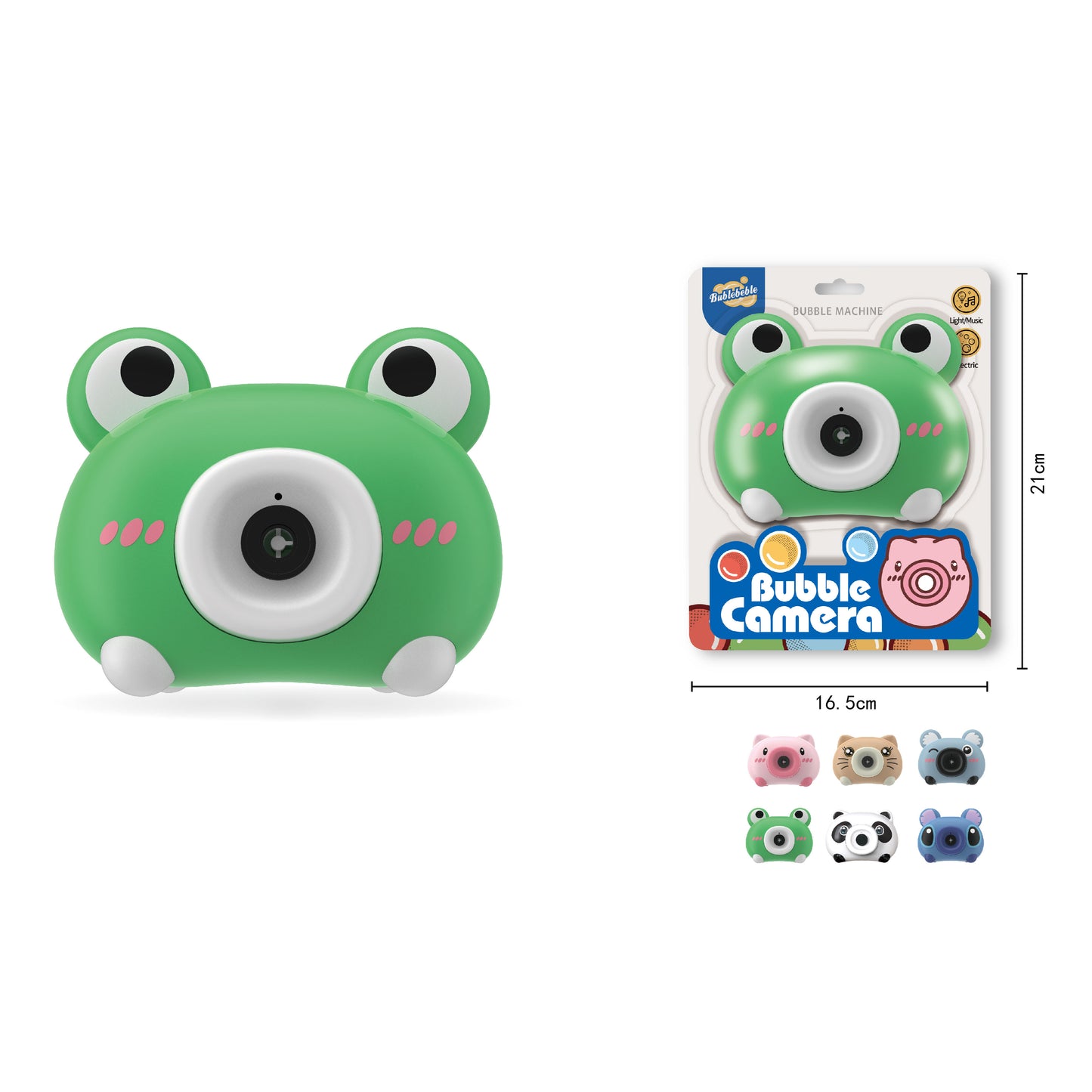 Portable Camera Bubble Gun Auto Bubble Machine with Camera Strap & Anti-leak Design for Birthday Party & Holiday Fun
