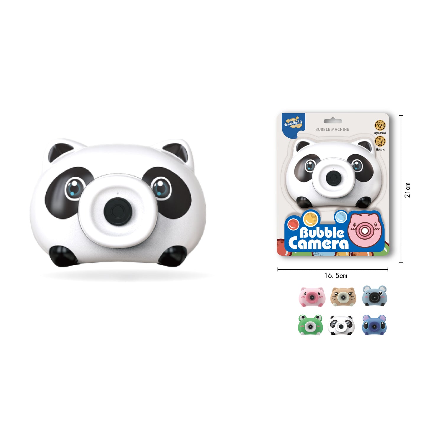 Portable Camera Bubble Gun Auto Bubble Machine with Camera Strap & Anti-leak Design for Birthday Party & Holiday Fun