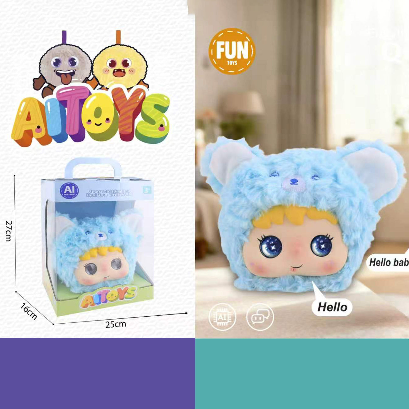 AI Interactive Plush Toy Smart Talking Companion Doll Kids Educational Chatting Stuffed Animal Gift