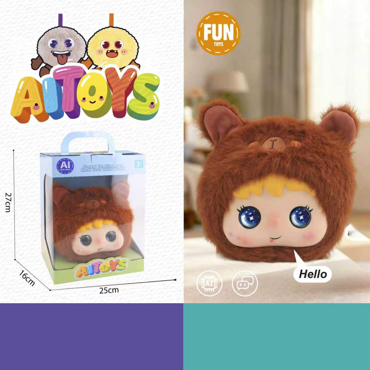AI Interactive Plush Toy Smart Talking Companion Doll Kids Educational Chatting Stuffed Animal Gift