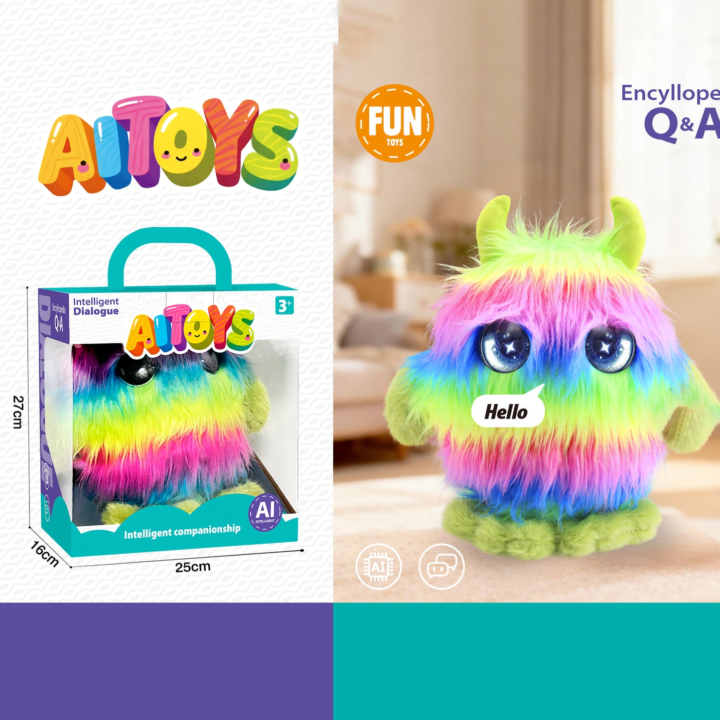 AI Interactive Plush Toy Smart Talking Companion Doll Kids Educational Chatting Stuffed Animal Gift