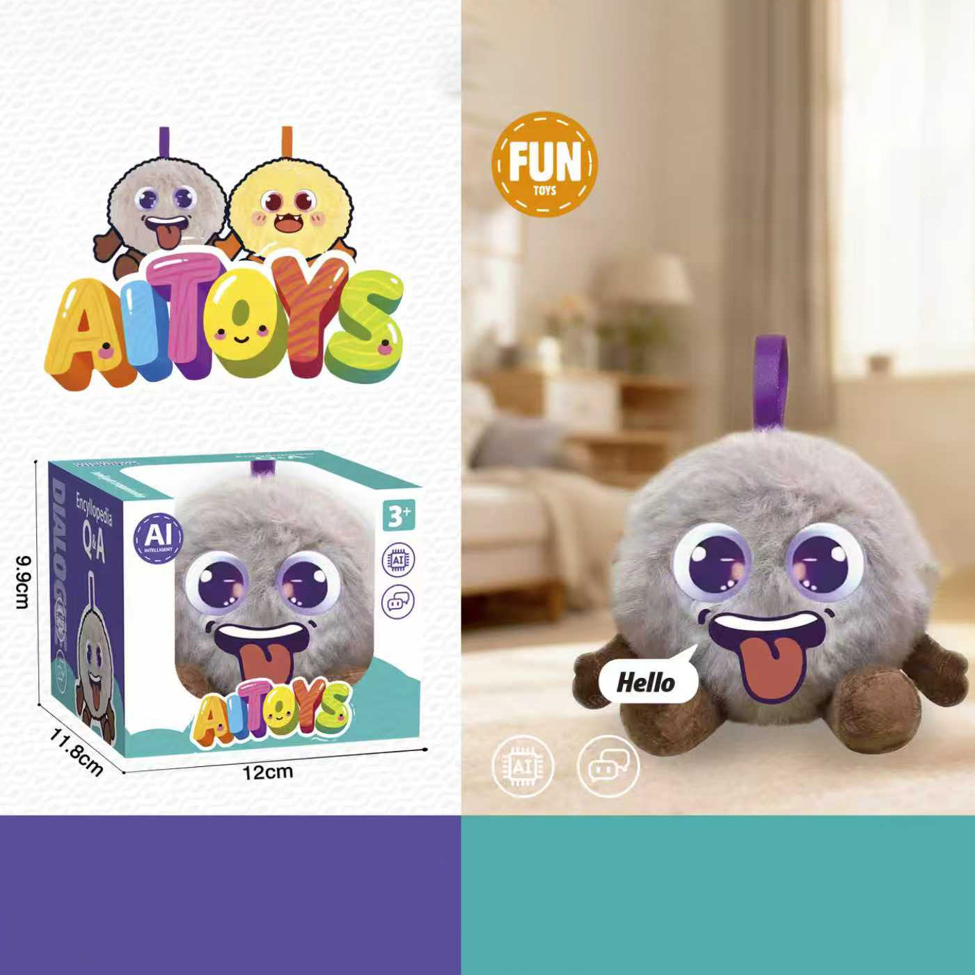 AI Interactive Plush Toy Smart Talking Companion Doll Kids Educational Chatting Stuffed Animal Gift
