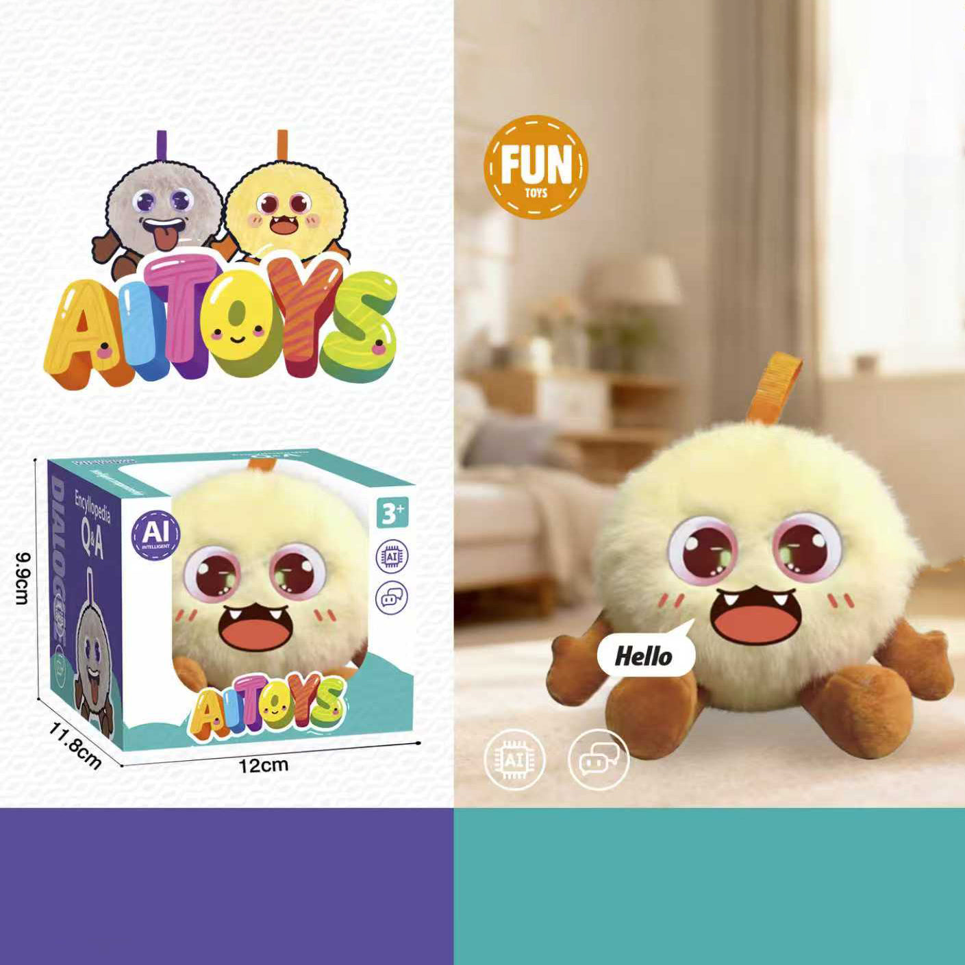 AI Interactive Plush Toy Smart Talking Companion Doll Kids Educational Chatting Stuffed Animal Gift