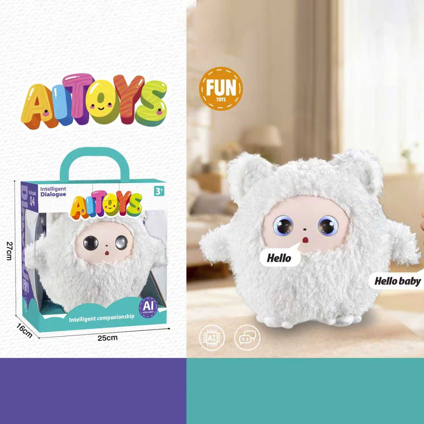 AI Interactive Plush Toy Smart Talking Companion Doll Kids Educational Chatting Stuffed Animal Gift