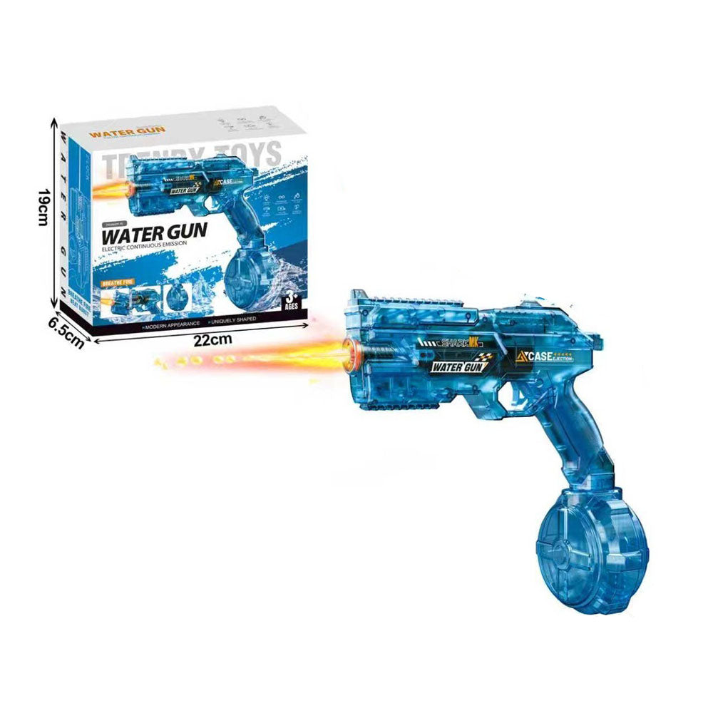 Dragon Transparent Electric Water Gun With Simulated Fire Light Auto Continuous Shooting Large Drum Magazine Rechargeable Water Blaster Summer Outdoor Pool Shooting Toy For Kids