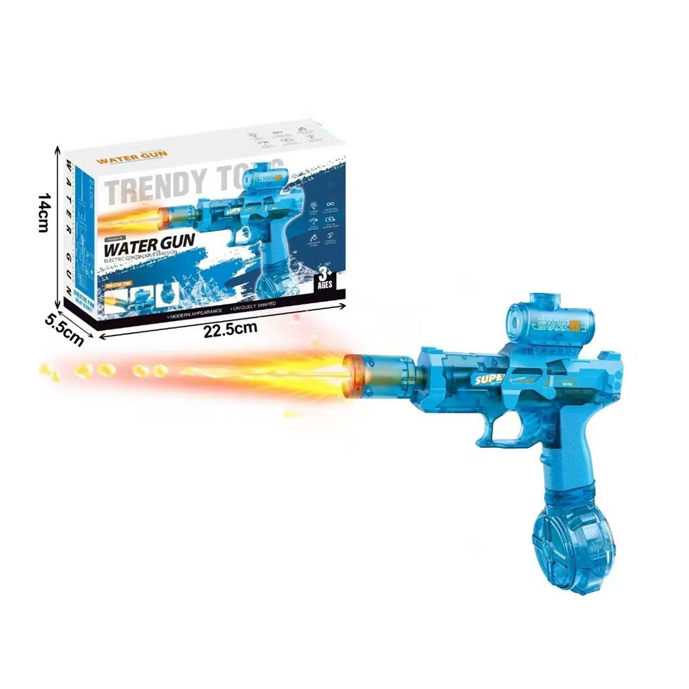 3rd Generation Ice Mouse Transparent Electric Water Gun With Simulated Fire Light Auto Continuous Shooting Large Drum Magazine Rechargeable Water Blaster Summer Outdoor Pool Shooting Toy For Kids