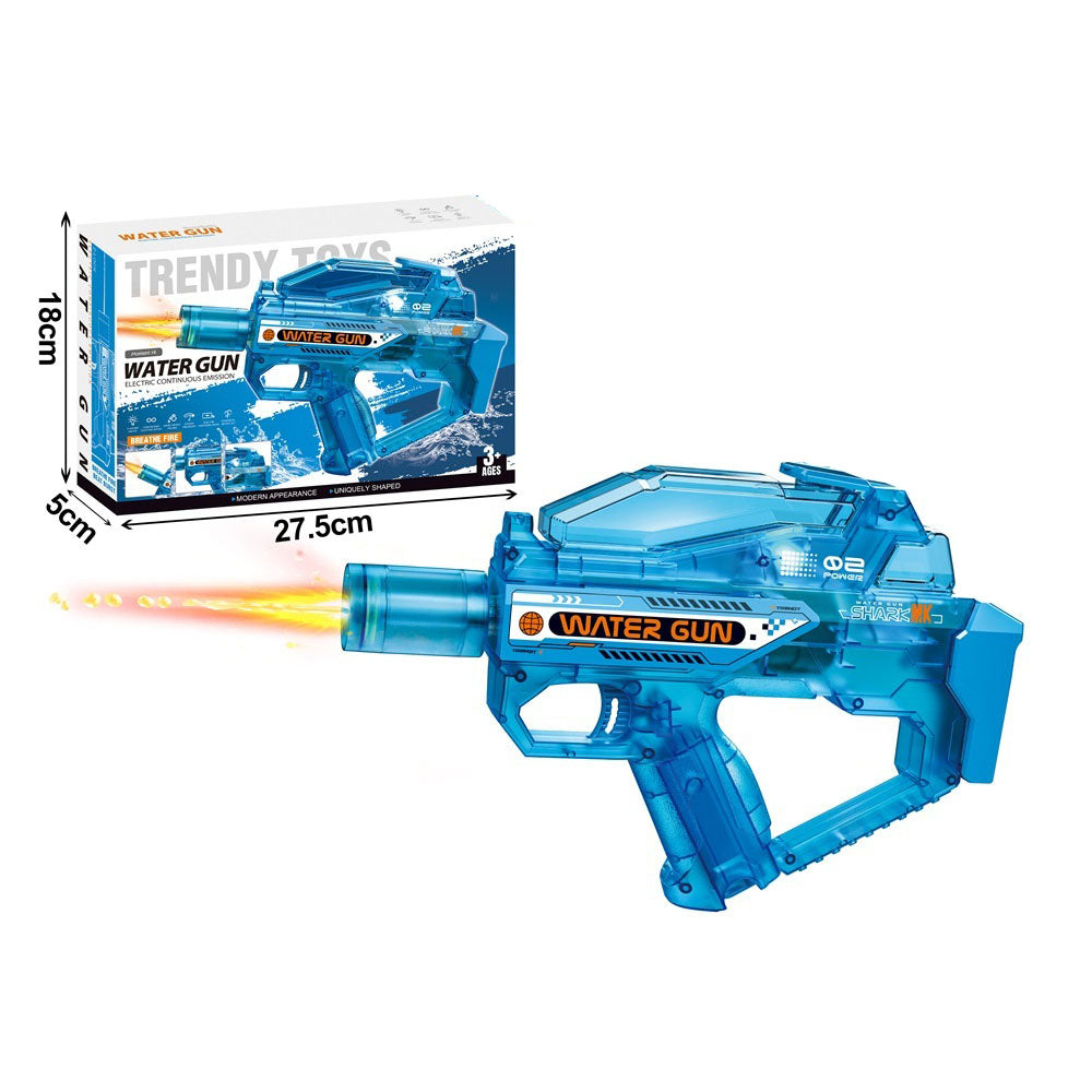 East Eagle Transparent Electric Water Gun With Simulated Fire Light Auto Continuous Shooting Large Drum Magazine Rechargeable Water Blaster Summer Outdoor Pool Shooting Toy For Kids