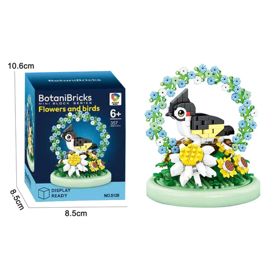 BotaniBricks Mini Building Blocks Flowers & Birds Decorative DIY Bird Flower Brick Ornament