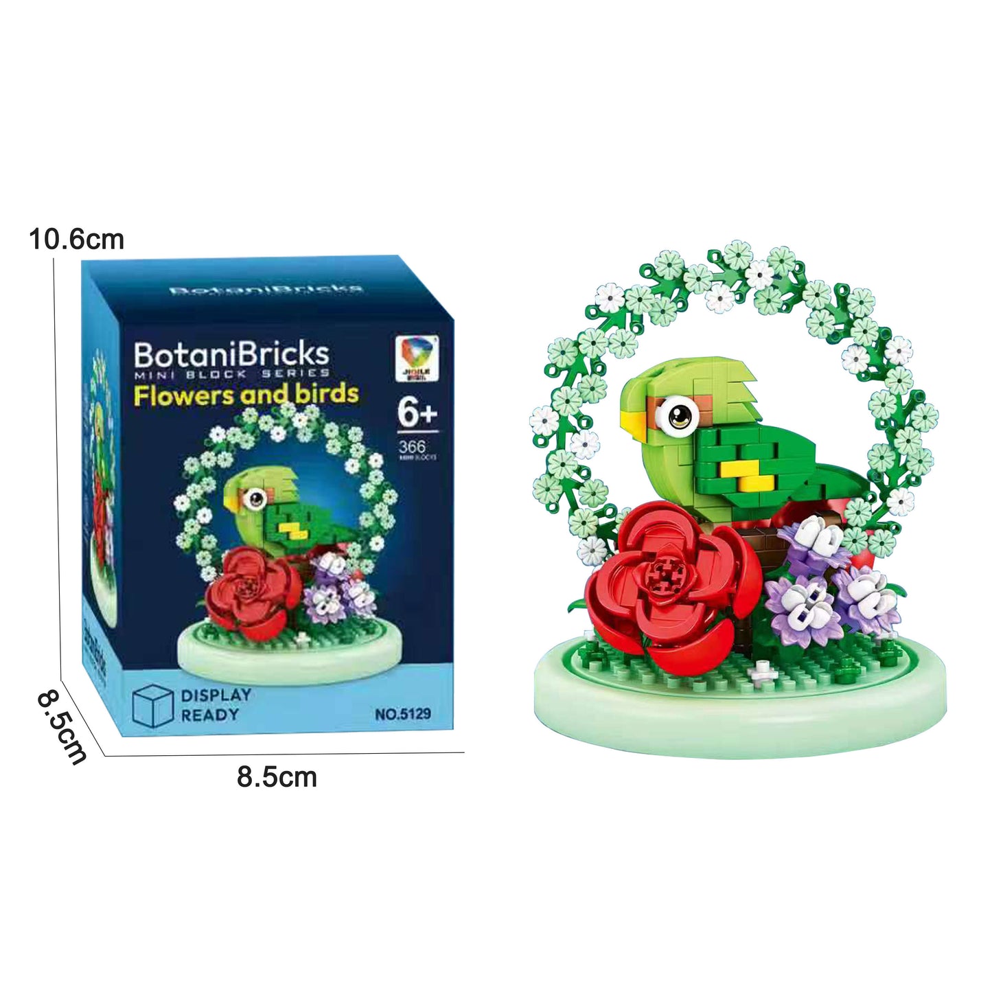 BotaniBricks Mini Building Blocks Flowers & Birds Decorative DIY Bird Flower Brick Ornament