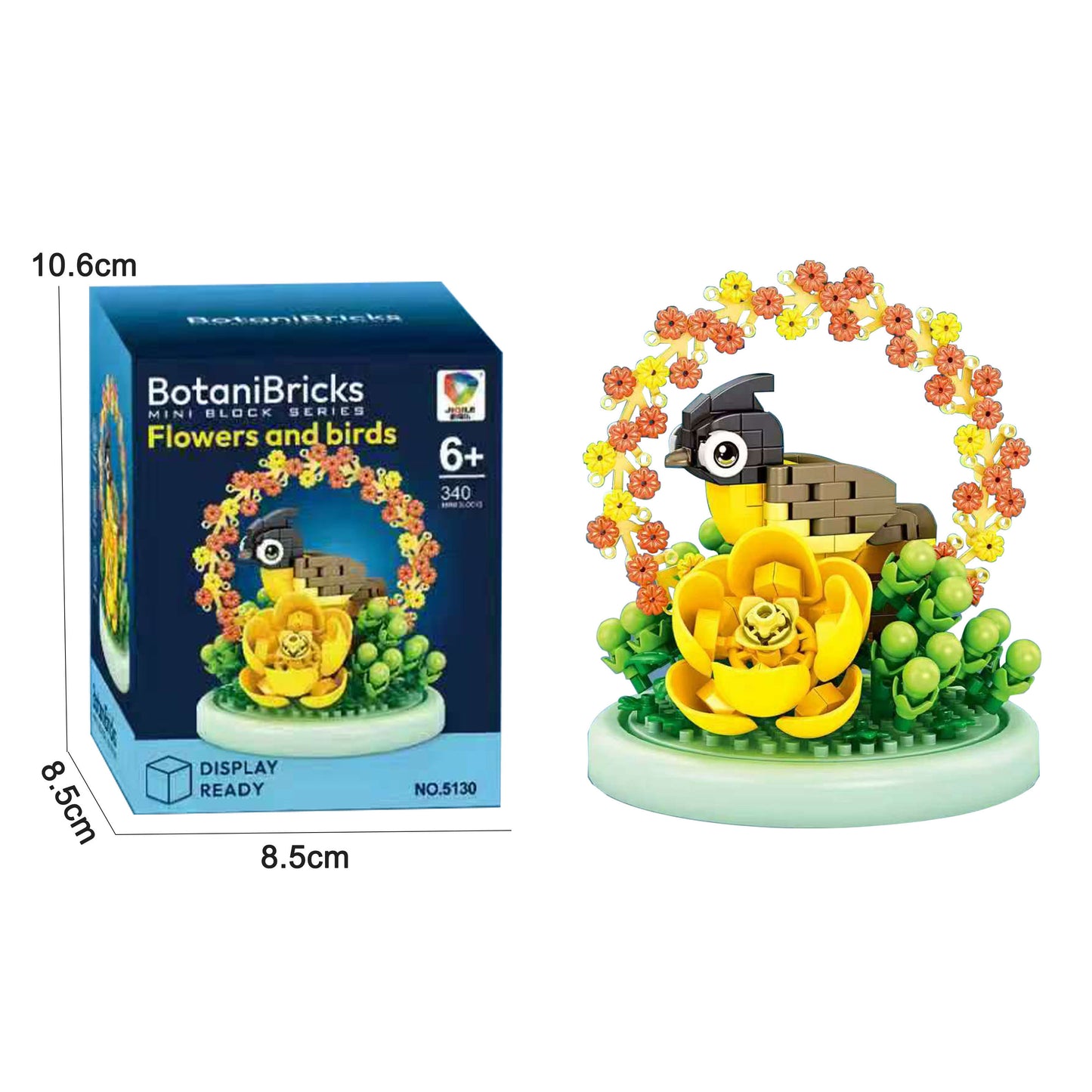 BotaniBricks Mini Building Blocks Flowers & Birds Decorative DIY Bird Flower Brick Ornament