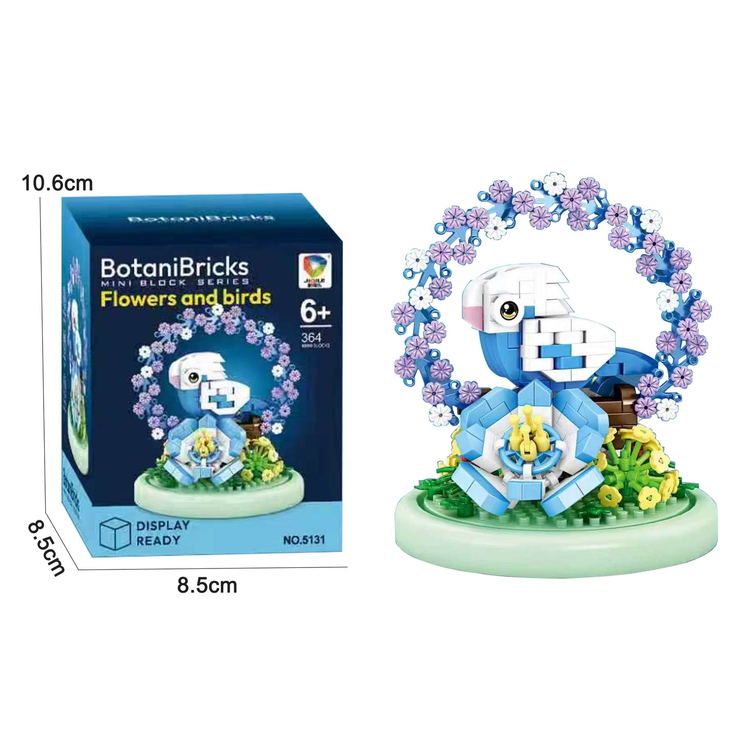 BotaniBricks Mini Building Blocks Flowers & Birds Decorative DIY Bird Flower Brick Ornament