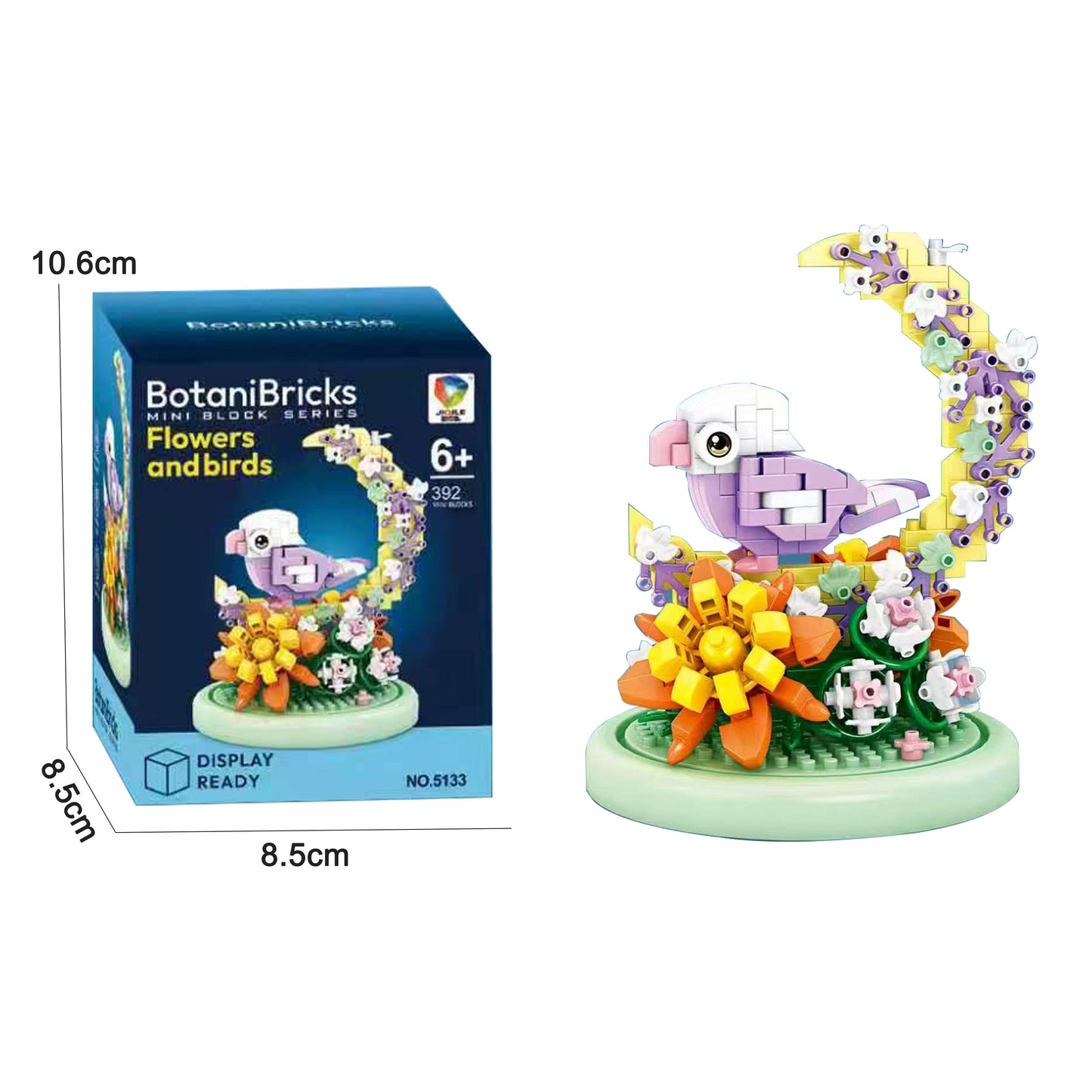 BotaniBricks Mini Building Blocks Flowers & Birds Decorative DIY Bird Flower Brick Ornament